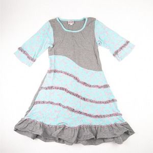 Lilli Lovebird Gray/Teal Butterfly Dress